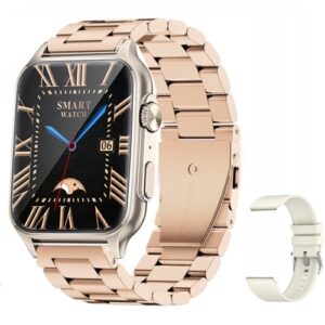 1.96 inch Smart WatchFull-screen Touch Health Monitoring Watch IP67 Waterproof BT Call Multi-sport Modes