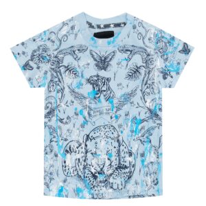 1036 Animal T-Shirt Paint Splatter - Ltblue 12 / Light Blue