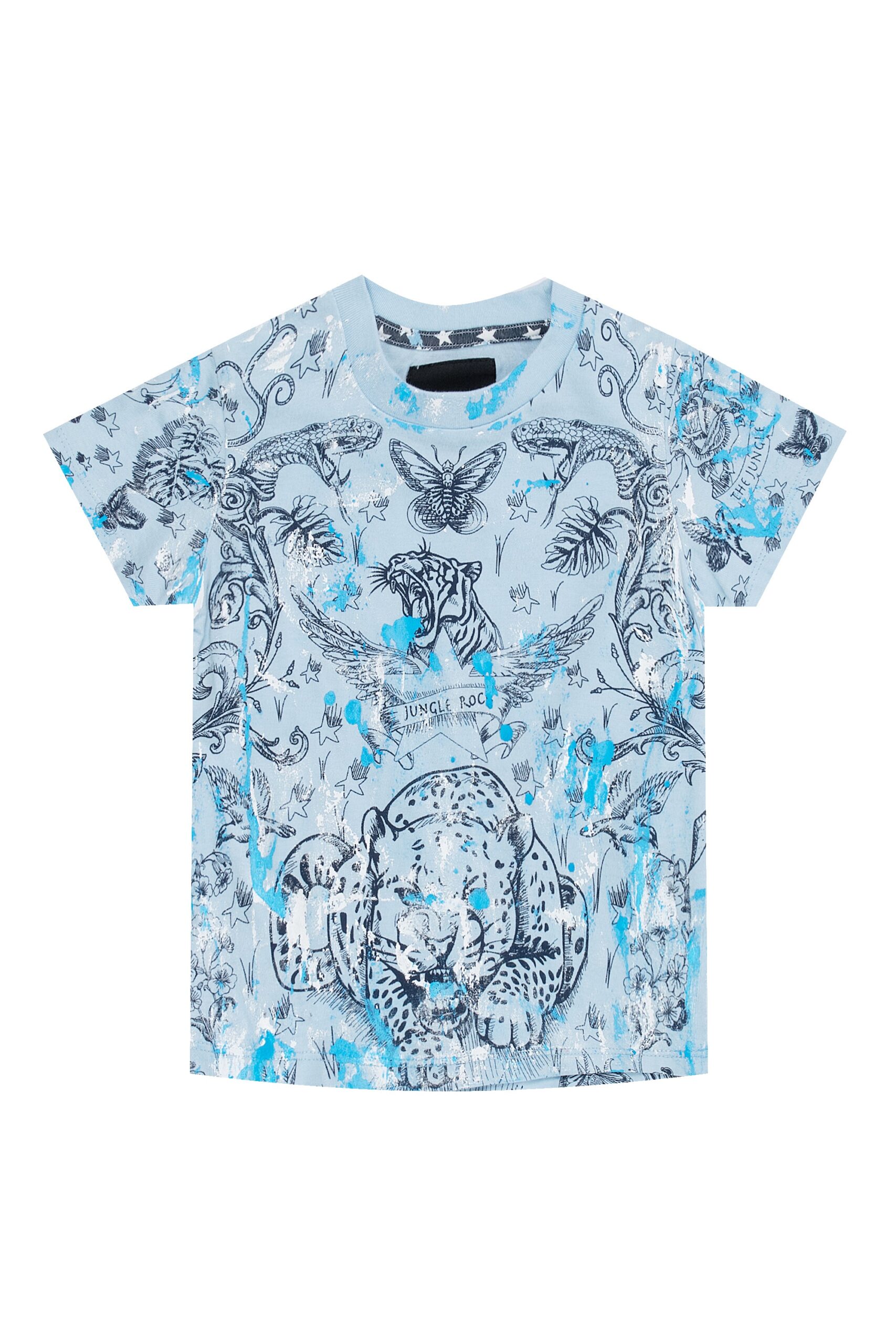 1036 Animal T-Shirt Paint Splatter - Ltblue 12 / Light Blue 1036 Animal T-Shirt Paint Splatter - Ltblue 12 / Light Blue