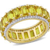 11.20 Carat (ctw) Yellow Sapphire Ring Band with Diamonds in 14K Yellow Gold