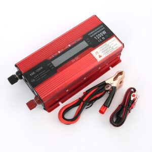 1200W Car Power Inverter 12V to 110V AC Converter Solar Inverter LCD Digital Modified Sinewave Inverter with AC Outlets USB Charging Port On-Off Switch for Car RV Solar Panel