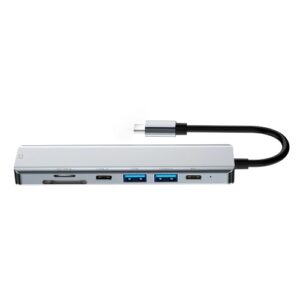 2121 USB C Hub Adapter 7-in-1 Type C Docking Station for Laptop Tablet Smartphone