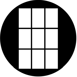 3x3 Tall - Stock Gobo for Gobo Light Projectors - Choose your size!