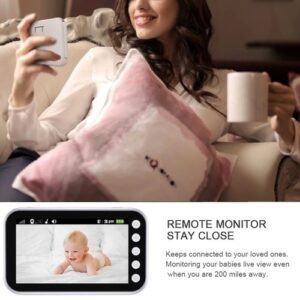 4.3inch Display Video Baby Monitor with Camera and Audio Remote Wide View Two Way Audio Talk Infrared Night Vision 8 Lullabies US 4.3 480x272 ABM100