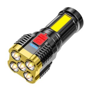 5 LED Flashlight Portable High Lumen Work Light USB Rechargeable Light with Sidelight
