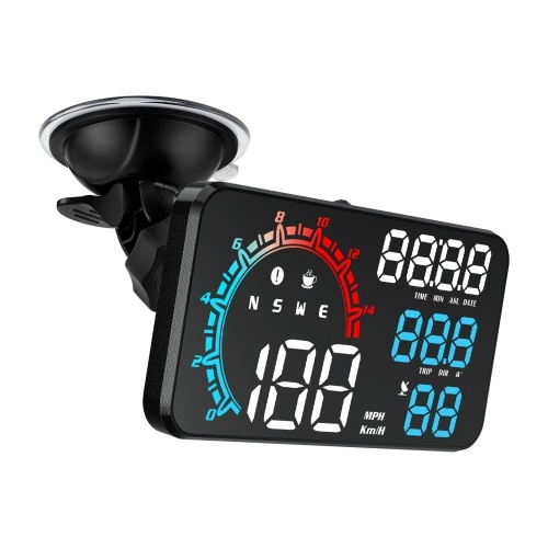 5.5-Inch Universal GPS Head Up Display with Displays Speed Altitude Driving Time Date Clock and More 5.5-Inch Universal GPS Head Up Display with Displays Speed Altitude Driving Time Date Clock and More