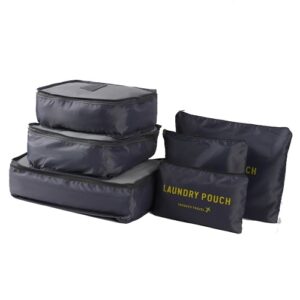 6pcs Packing Cubes Luggage Bags Organizer Durable Travel Travel Luggage Packing Organizers Set with Toiletry Bag Burgundy