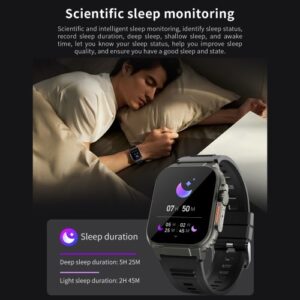 A70 1.96 Inches Smartwatch IP68 Waterproof Sports Watch BT5.0 Intelligent Watch Fitness Tracker Multifunctional Watch Compatible with Android4.4/ iOS8.0