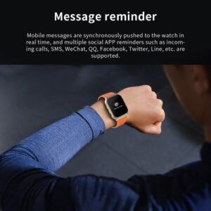 A70 1.96 Inches Smartwatch IP68 Waterproof Sports Watch BT5.0 Intelligent Watch Fitness Tracker Multifunctional Watch Compatible with Android4.4/ iOS8.0