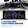 AK270 Mini Audio 2-Channel Stereo Power Amplifier Portable Sound Amplifier AUX Input Speaker Amp for Car and Home