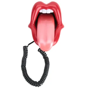 AR-5056 MultiFunctional Red Large Tongue Shape Telephone Desk Phone Home Decoration