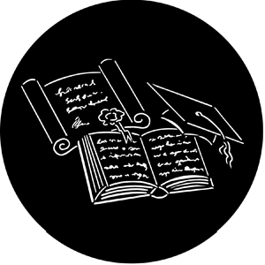 Academia - Stock Gobo for Gobo Light Projectors - Choose your size!