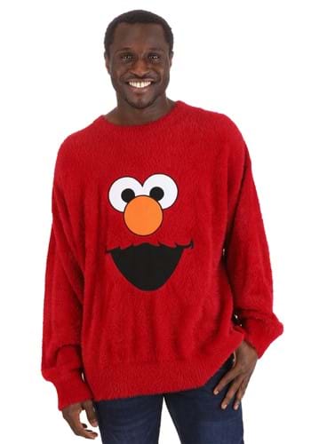 Adult Sesame Streets Fuzzy Elmo Oversized Sweater Adult Sesame Streets Fuzzy Elmo Oversized Sweater