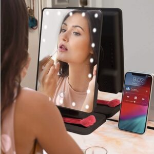 Aduro Vanity Makeup Mirror With Lights And Bluetooth Speaker