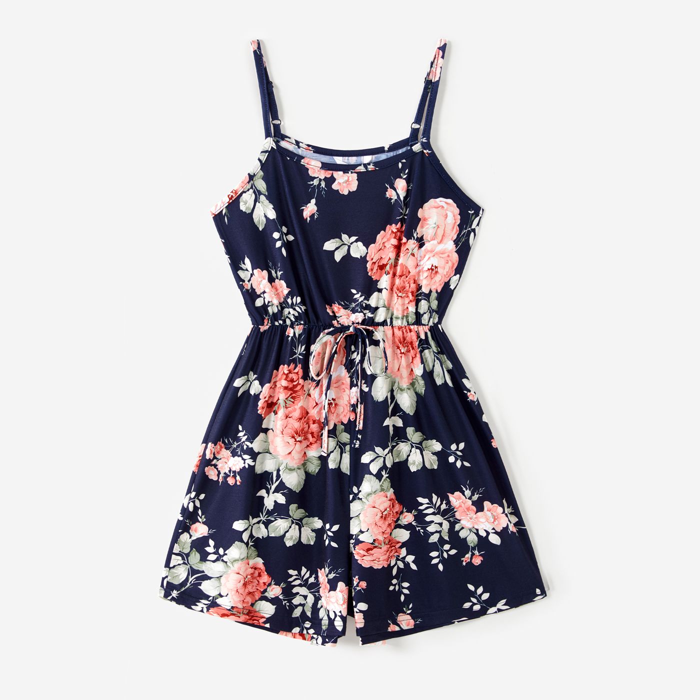 All Over Floral Print Blue Spaghetti Strap Romper Shorts for Mom and Me All Over Floral Print Blue Spaghetti Strap Romper Shorts for Mom and Me