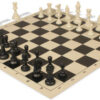 Archer's Bag Standard Club Plastic Chess Set Black & Ivory Pieces - Black