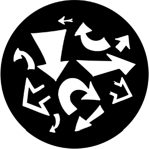 Arrows - Stock Gobo for Gobo Light Projectors - Choose your size!