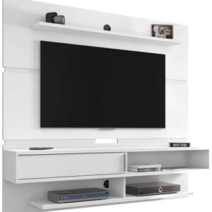 Astor Collection 223BMC6 71" Floating Entertainment Center with 5 Fixed Shelves 1 Sliding Door Wire Management Modern Style and Medium Density