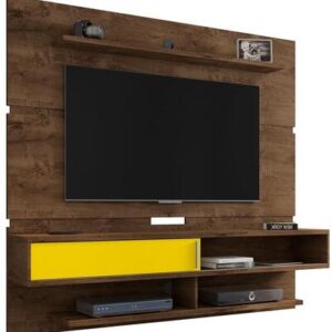 Astor Collection 223BMC94 71" Floating Entertainment Center with 5 Fixed Shelves 1 Sliding Door Wire Management Modern Style and Medium Density