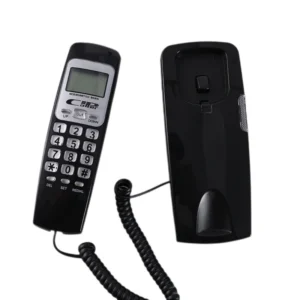 B666 Mini Corded Telephone with Adjustable Ringtones and LCD Display Redialing for Elderly and Children