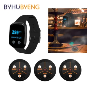 BYHUBYENG Restaurant Pager Hookah Cafe Wireless Waiter Call System 5 Watch + 22 Button Receiver