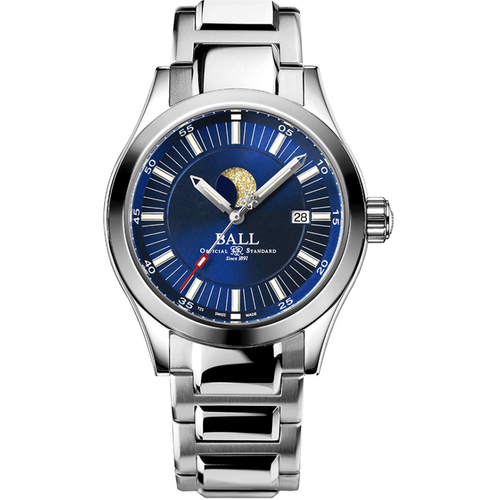 Ball Engineer II Moon Phase Blue Dial, Stainless Steel Watch, 41mm Ball Engineer II Moon Phase Blue Dial, Stainless Steel Watch, 41mm