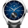 Baume & Mercier Clifton Moon Phase Blue Gradient Dial Black Leather Strap Watch, 42mm