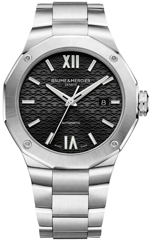 Baume & Mercier Riviera Automatic Black Dial Polished Steel Bracelet Watch, 42mm Baume & Mercier Riviera Automatic Black Dial Polished Steel Bracelet Watch, 42mm