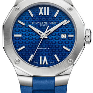Baume & Mercier Riviera Automatic Blue Dial & Rubber Strap Watch, 42mm