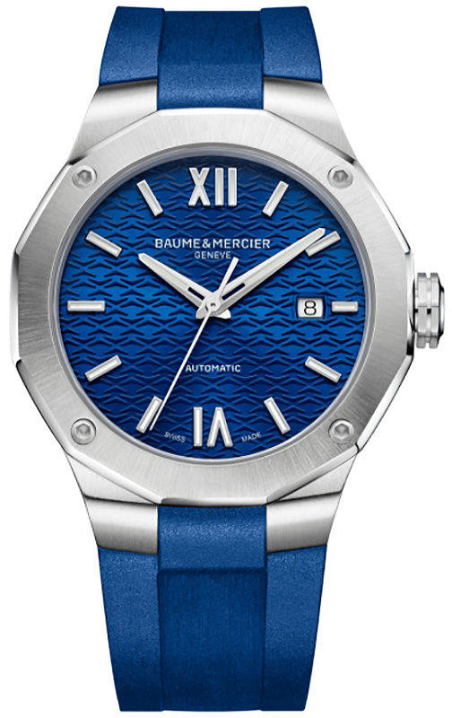 Baume & Mercier Riviera Automatic Blue Dial & Rubber Strap Watch, 42mm Baume & Mercier Riviera Automatic Blue Dial & Rubber Strap Watch, 42mm