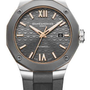 Baume & Mercier Riviera Automatic Slate Grey Dial Rubber Strap Watch, 42mm