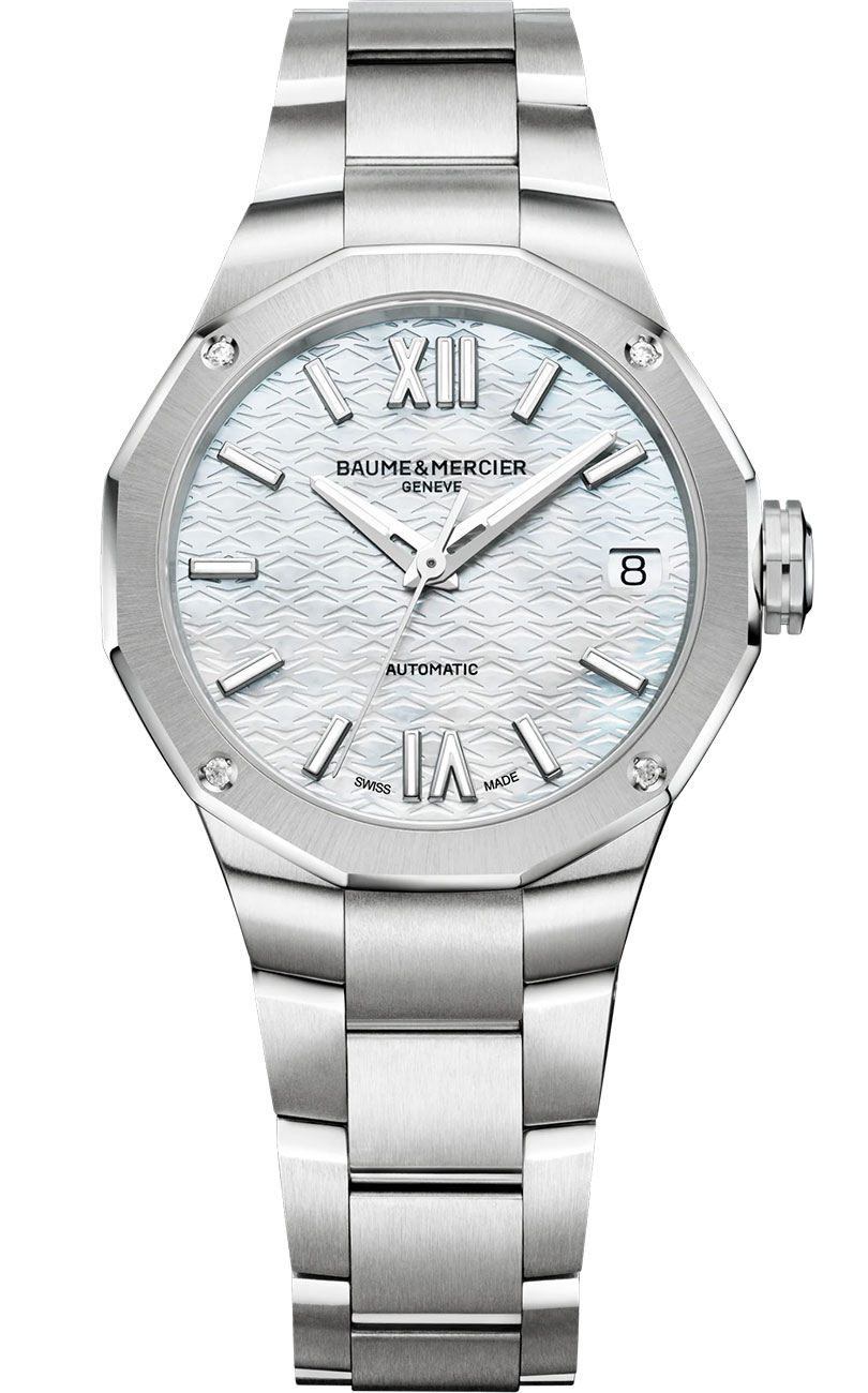 Baume & Mercier Riviera Automatic White MOP Dial Stainless Steel Bracelet Watch, 33mm Baume & Mercier Riviera Automatic White MOP Dial Stainless Steel Bracelet Watch, 33mm
