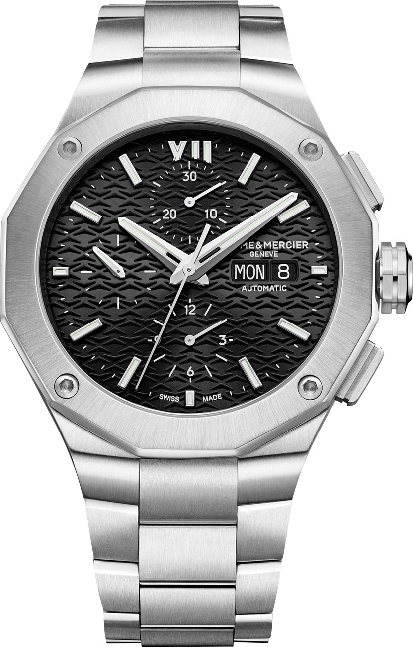 Baume & Mercier Riviera Black Dial Stainless Steel Watch, 43mm Baume & Mercier Riviera Black Dial Stainless Steel Watch, 43mm