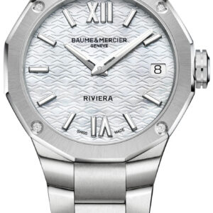Baume & Mercier Riviera MOP Dial Steel Watch, 33mm