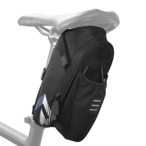 Bicycle Saddle Bag with Water Bottle Pocket Waterproof Bike Seat Bag Reflective Cycling Rear Seat Post Bag