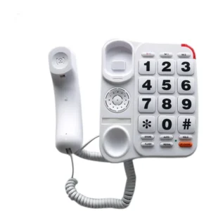 Big Button Corded Phone with 3 One-Touch Speed Dial, HePesTer P-45 Picture Care Phone for Seniors with Memory Protection