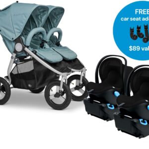 Bumbleride Indie Twin + Clek Liing Twin Travel System - Sea Glass / Pitch Black