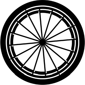 Cartwheel - Stock Gobo for Gobo Light Projectors - Choose your size!