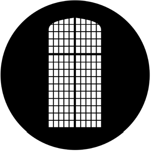 Cathedral Arch - Stock Gobo for Gobo Light Projectors - Choose your size!