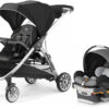 Chicco BravoFor2 Standing/Sitting Double Stroller + Keyfit 30 Travel System Bundle - Iron / Orion