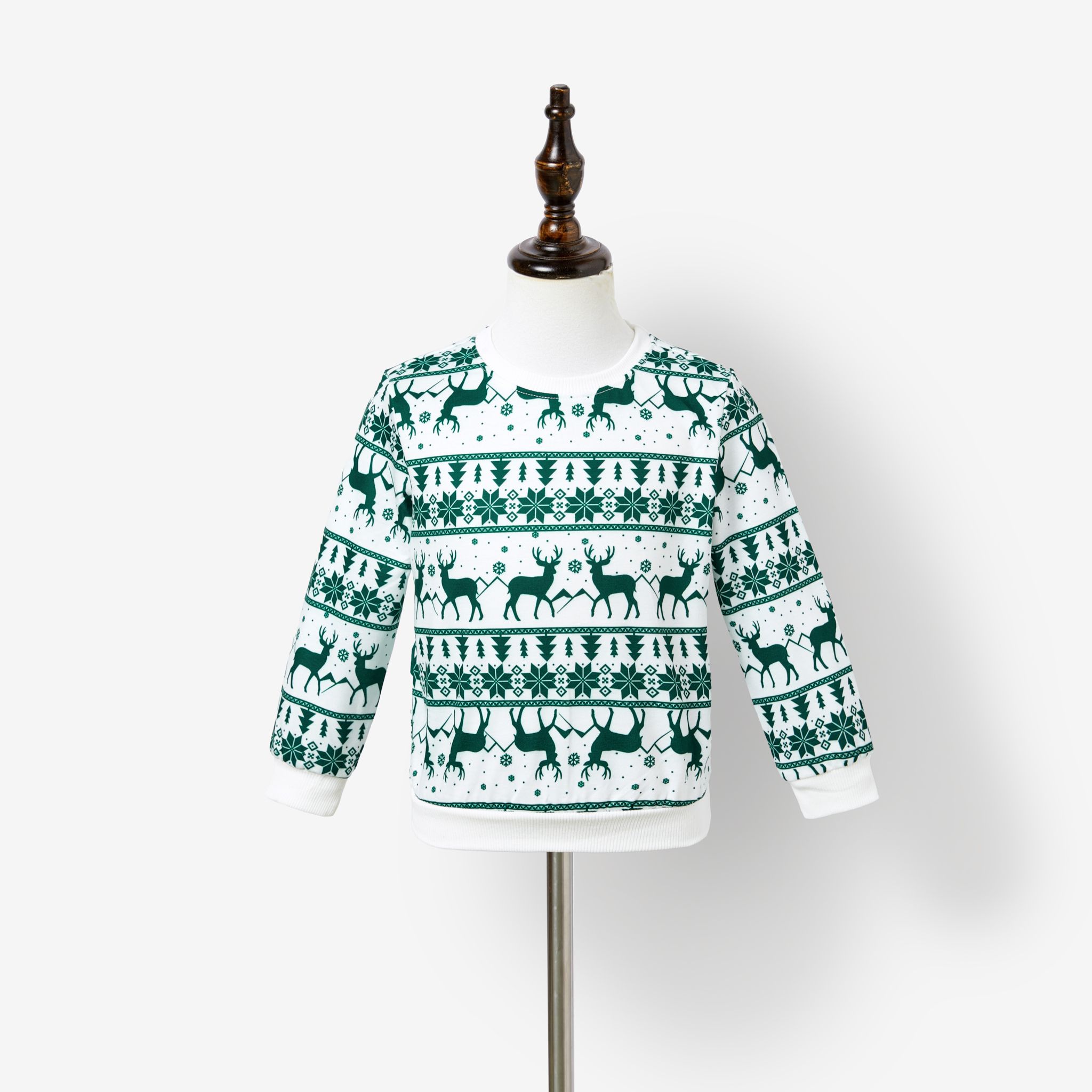 Christmas Family Matching Green Festival Theme Print Tops and Mesh Splicing Dresses Sets Christmas Family Matching Green Festival Theme Print Tops and Mesh Splicing Dresses Sets