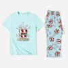Christmas Family Matching Popcorn Print Short-sleeve Cotton Pajamas Sets(Flame resistant)