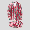 Christmas Family Matching Trees Print Stripes Long-sleeve Pajamas Sets(Flame resistant)