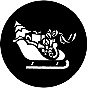 Christmas Sleigh - Stock Gobo for Gobo Light Projectors - Choose your size!