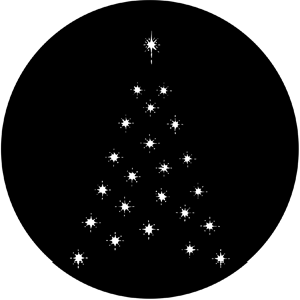 Christmas Tree D - Stock Gobo for Gobo Light Projectors - Choose your size!