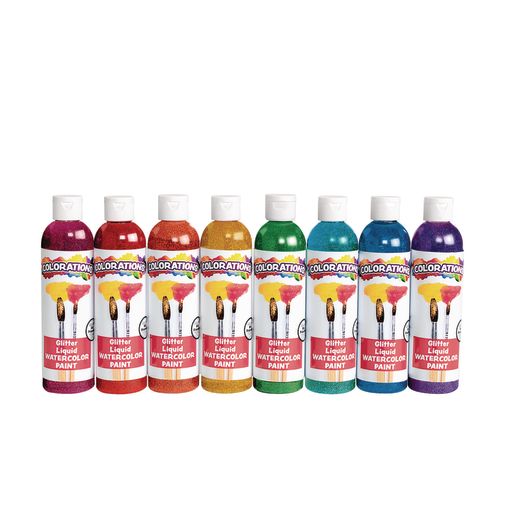 Colorations Glitter Liquid Watercolor - Set of All 8, 8 oz each Colorations Glitter Liquid Watercolor - Set of All 8, 8 oz each