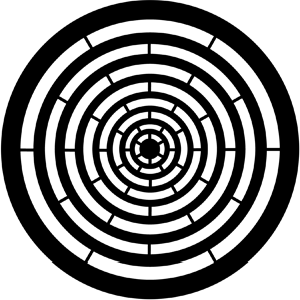 Concentric Rings - Stock Gobo for Gobo Light Projectors - Choose your size!