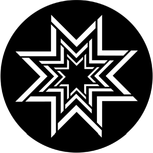 Concentric Stars - Stock Gobo for Gobo Light Projectors - Choose your size!