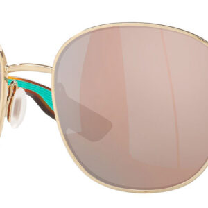 Costa Del Mar Egret Polarized Sunglasses 55mm Shiny Gold Frame and Copper Silver Mirror Lenses