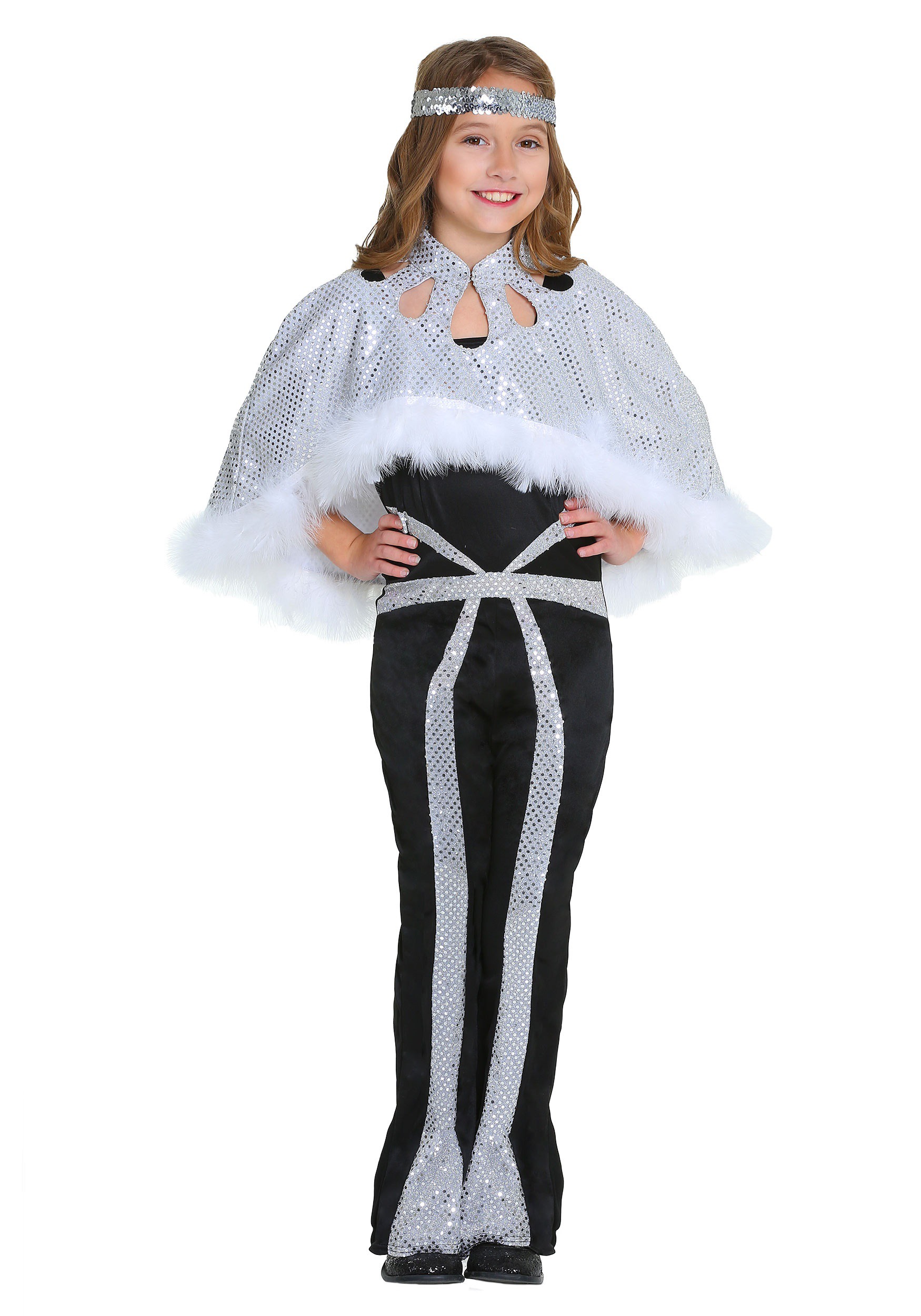 Dazzling Silver Disco Costume for Girls Dazzling Silver Disco Costume for Girls